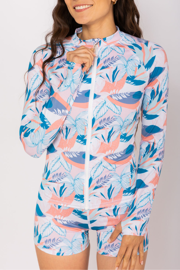 Sample - Full-Zip Rashie - Modern Tropical - S - Final Sale