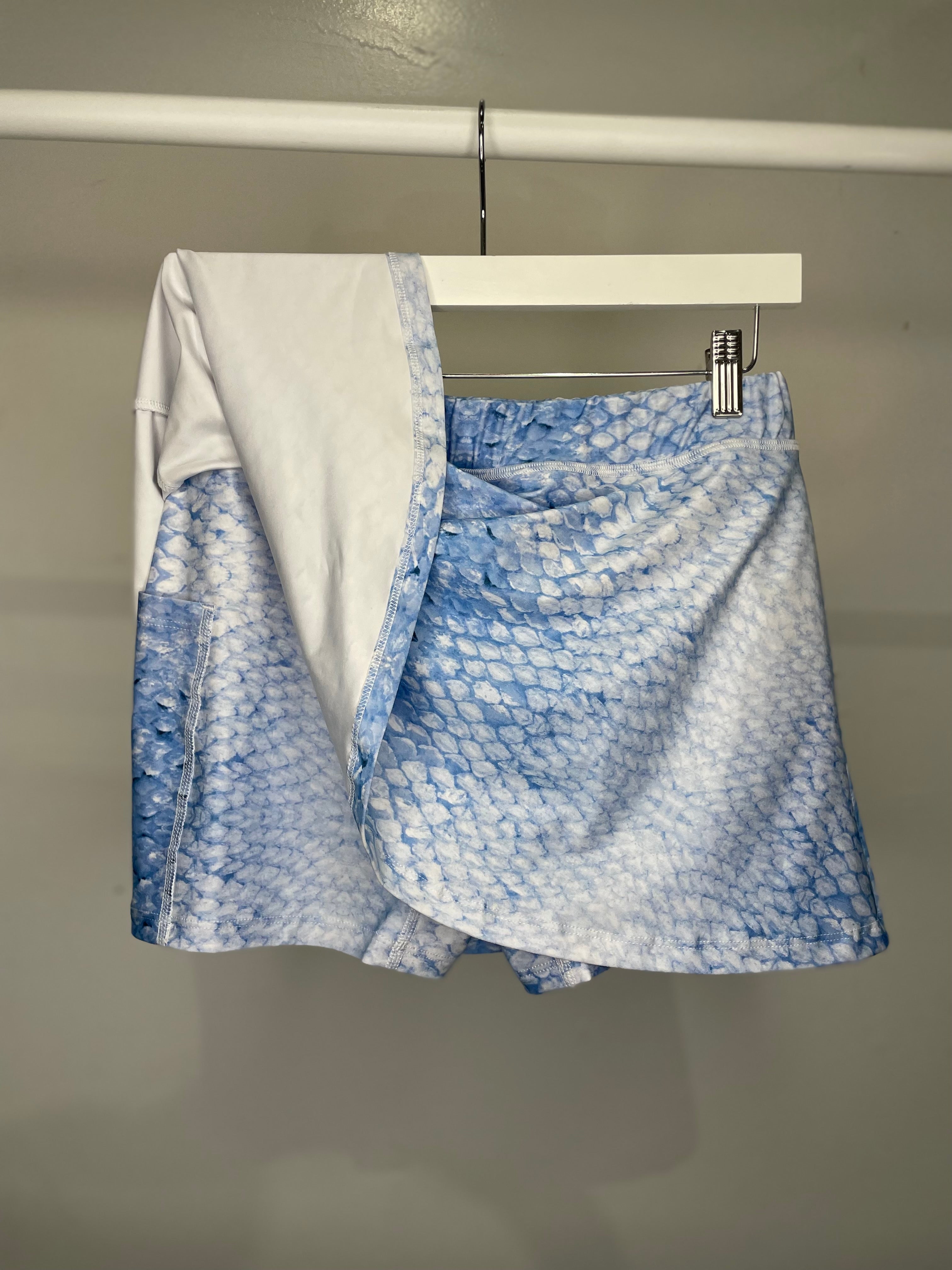 Sample - Water Skort - Blue Scale - S - Final Sale