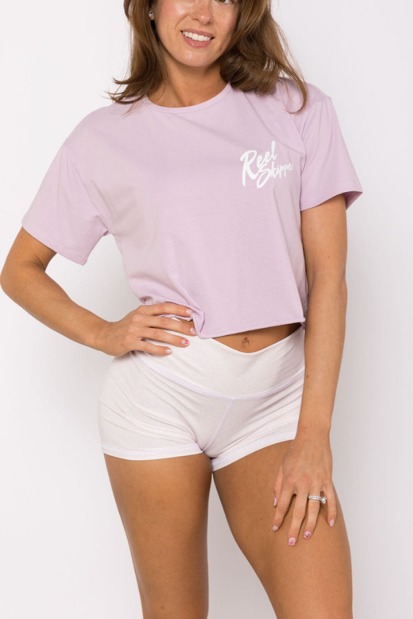 Sample - Cropped Tee - Pink/Bahamas Postcard - S - Final Sale