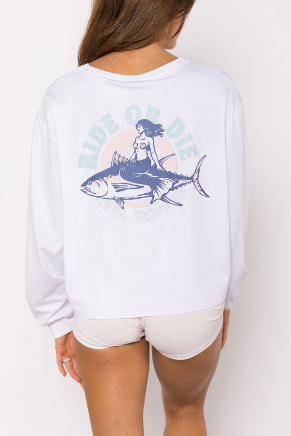 La Girlfriend Top - White/Ride or Die