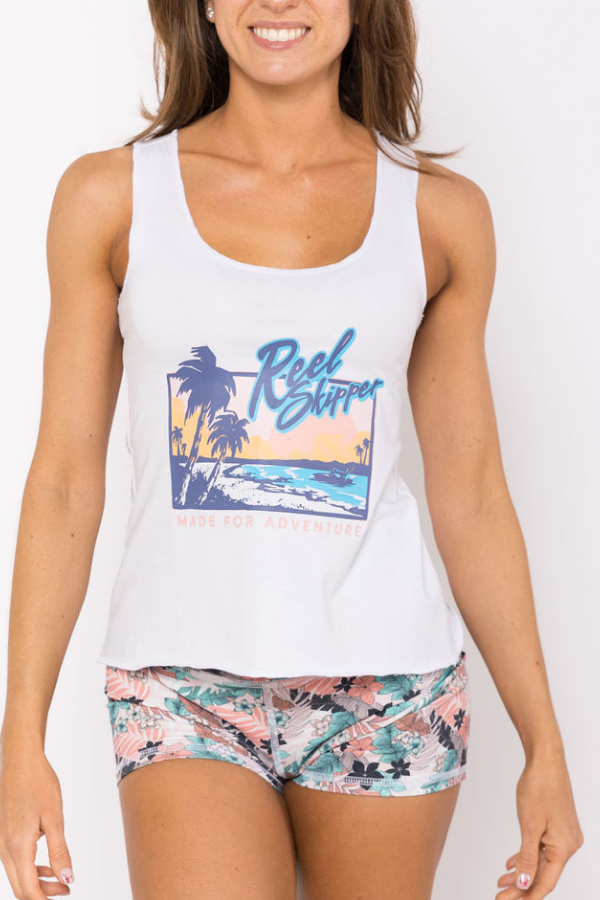 Tank Top - White/Bahamas Postcard