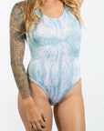 One Piece Bathing Suit - Pink Palm